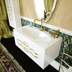 Мебель для ванной Clarberg Due Amanti 100 белый, ручки золото