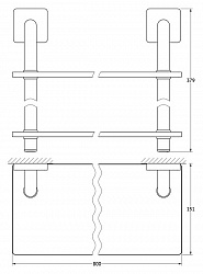 Полка Ellux Avantgarde AVA 039 2-х ярусная, 80 см