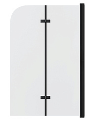 Шторка для ванны GR-106/110 BLACK (110х150) алюминиевый профиль, стекло ПРОЗРАЧНОЕ 6мм 