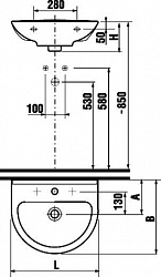 Раковина Jika Mio 55 1071.2 подвесная