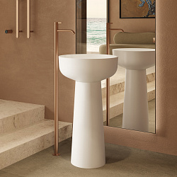 Раковина Солид Серфейс (Solid Surface) Vincea VBS-4SP02MW, 480*480*850, напольная, цвет белый матовый