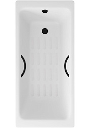 Ванна чугунная Delice Parallel 170х70 с черными матовыми ручками и антискользящим покрытием DLR220505RB-AS