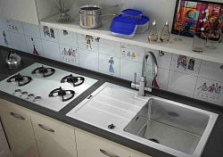 Мойка кухонная Zorg Inox Glass GL-7851-WHITE белое стекло