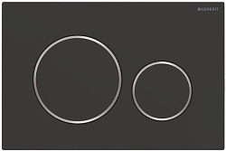 Клавиша смыва Sigma 20 NEW двойной смыв не оставляет отпечатков пальцев,черный мат/хр. глянц/черный мат 115.882.14.1