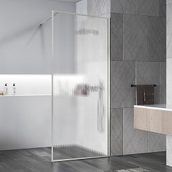 Душевая перегородка Волк-Ин (Walk-In) VSW-1HP120FLBN, 1200*2000, брашированный никель, стекло рифленое