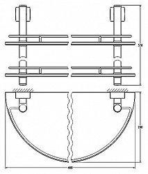 Полка FBS Esperado ESP 081 2-х ярусная 40 см