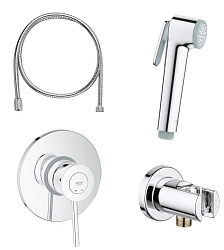 BauClassic Готовый комплект для гиг душа: встр смеситель (29048000), гиг душ (26506000) со шлангом (28105001) и держ, хром (замена арт. 124434)