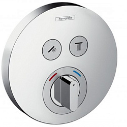HG ShowerSelect S Встраиваемый термостат для душа, 2 источника с кнопками вкл/выкл., (внешняя часть), цвет: хром1980