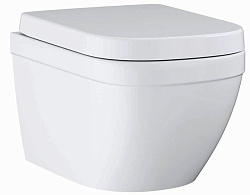 Euro Ceramic Унитаз подвесной с сиденьем для унитаза, альпин-белый 39554000