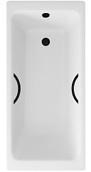 Ванна чугунная Delice Parallel 170х70 с черными матовыми ручками DLR220505RB