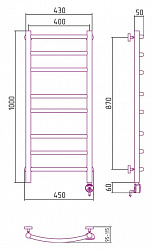 Полотенцесушитель электрический Сунержа Галант 100x40 R