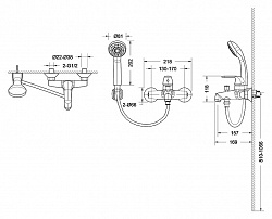 Смеситель Bravat Simple F6135193CP-B-RUS для ванны с душем