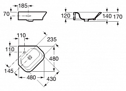 Рукомойник Roca Gap 32747R000 угловой (48 см)