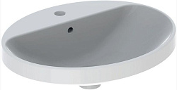 Geberit VariForm Раковина встраиваемая в столешницу овальной формы, 55х45 см, с отв. под смеситель, с отв. перелива 500.720.01.2