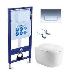 SET AQUATEK АЛЬТАИР-016 4в1 (рама AQUATEK Standard INS-0000012+крепеж KKI-0000002+клавиша KDI-0000016+унитаз АЛЬТАИР AQ1980-00 с тонким сиденьем soft-close)