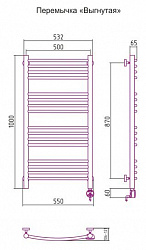 Полотенцесушитель электрический Сунержа Богема 00-0503-1050 100x50 R