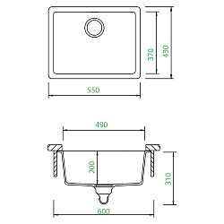 Кухонная мойка Schock Quadro 60 Cristalite/мокка 700521U