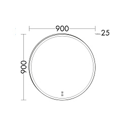 BURGBAD LIN20 Зеркало Ø950х25 мм., LED подсветка 5700K, выключатель, подогрев2276