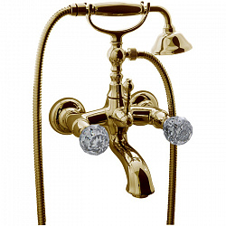 Carlo Frattini Elizabeth Chic Смеситель для ванны, с душевым комплектом, цвет: золото