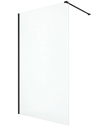AQ WIW 14020BL Душевая перегородка Walk in с держателем 1400x2000 профиль черный, стекло прозрачное