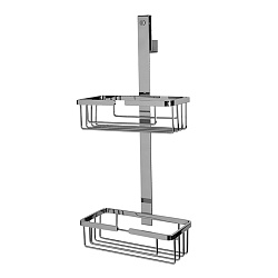 3SC APPY Полочка-корзинка двойная 25х12хh57см, подвесная на стекло,цвет: хром2189
