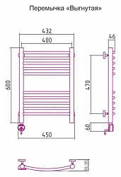 Полотенцесушитель электрический Сунержа Богема 00-0502-6040 60x40 L