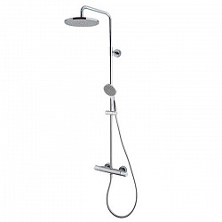 Fima Carlo Frattini Wellness Душевая стойка с однорычажным смесителем: верхним душем и ручным душем, цвет: Хром