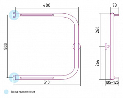 Полотенцесушитель водяной Сунержа П-образный 50x50 с 2 полками