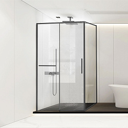 Душевой уголок Слим Софт (Slim Soft) VSR-1SS1011CLGM, 1100*1000, вороненая сталь, стекло прозрачное