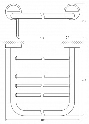 Полка FBS Luxia LUX 042 для полотенец 60 см