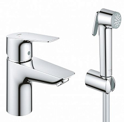 BauEdge Смеситель для раковины с гигиеническим душем, хром 23757001