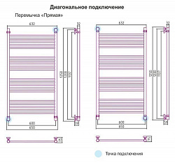 Полотенцесушитель водяной Сунержа Богема 00-0102-1260 120x60