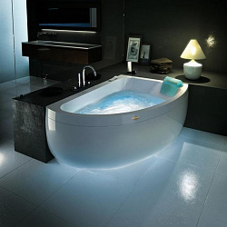 Акриловая гидромассажная ванна Jacuzzi Aquasoul Offset R+C 150x100x57 см пристенная, Dx, без смесителя, с панелями