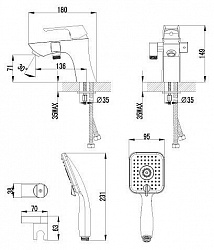 Смеситель Lemark Unit LM4515C на борт ванны