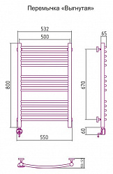Полотенцесушитель электрический Сунержа Богема 00-0502-8050 80x50 L