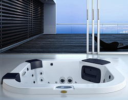 Jacuzzi Delfi Pro Бассейн 190x190xh80 встраиваемый, LED подсветка, водопад, подгол-ки 2 шт. LCD п/управления, чехол, с электронагревателем, цвет: белый