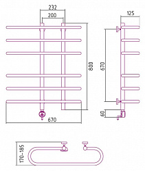 Полотенцесушитель электрический Сунержа Фурор 80x70 L