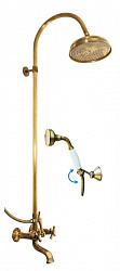MK159.5/3SM MORAVA RETRO - смеситель для ванной, душевой комплект, головной душ, ЦВЕТ БРОНЗА