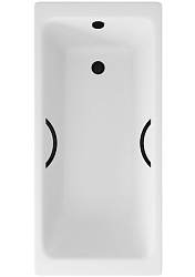 Ванна чугунная Delice Parallel 170х80 с черными матовыми ручками DLR220502RB