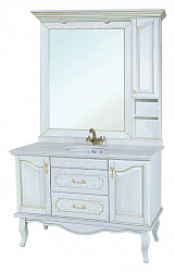 Зеркало-шкаф Bellezza Рим 110 R белое патина золото