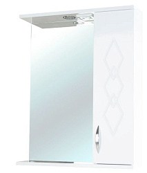 Элеганс-60 зеркало-шкаф белое прав.(свет.)