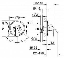 Смеситель Grohe Eurosmart cosmopolitan 32880000 для душа