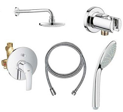 Eurosmart 2015 Промо набор 5в1:Душевая система Eurosmart с душевым гарнитуром и верхним душем Tempesta 210, хром