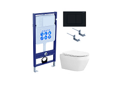 Set AQUATEK ЛЕЯ (рама AQUATEK Standard INS-0000012 с звукоиз.прокладкой+крепеж KKI-0000002+кнопкаKDI-0000012+унитаз ЛЕЯ AQ1199-00 с крышкой-сиденьем soft-close)