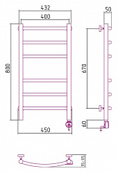 Полотенцесушитель электрический Сунержа Галант 80x40 R