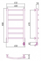 Полотенцесушитель электрический Сунержа Галант 80x40 R