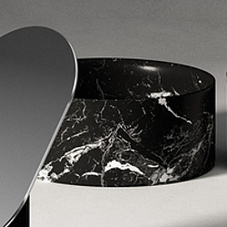 Agape Constellation Контейнер настольный 25х10 см, мрамор Marquina, цвет: черный