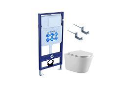 Set AQUATEK ВЕГА-KKI2 (рама AQUATEK Standard INS-0000012+звукоизоляционная прокладка+крепеж KKI-0000002+унитаз ВЕГА AQ1905-00+тонкое сиденье с механиз