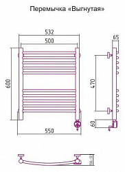 Полотенцесушитель электрический Сунержа Богема 00-0503-6050 60x50 R