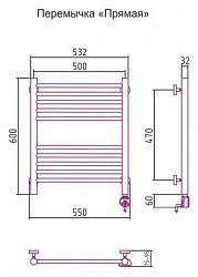 Полотенцесушитель электрический Сунержа Богема 00-0505-6050 60x50 R